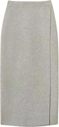 Twinset Longuette Gebreide Rok - Dames - Rokken - Grijs - Maat: S Wol