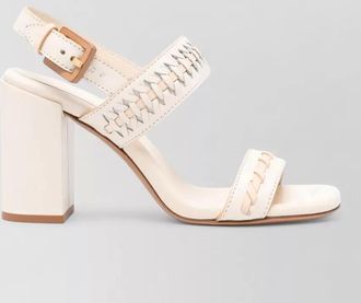 Zimmermann leather woven slingback block heel sandals
