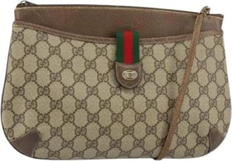 Gucci Pre-owned Vintage Canvas Cross Body Bag - Dames - Vintage Schoudertas - Beige - ONE Size - Vintage