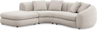 Castlery Fable Single Arm Sectional Sofa Left Facing Customized, Performance Fleece Cream, Spill Resistant, Ultra Deep Seats for Sofas by Castlery