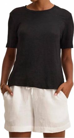 Velvet Heritage Short Sleeve Top In Black