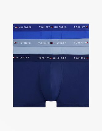 Tommy Hilfiger Mens Tommy Hilfiger 3-Pack Signature Mens Microfibre Trunks Multicoloured - Size: 32/33/32