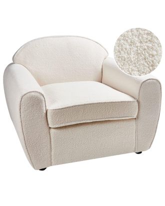 Beliani Sill&oacute;n de boucl&eacute; beige claro