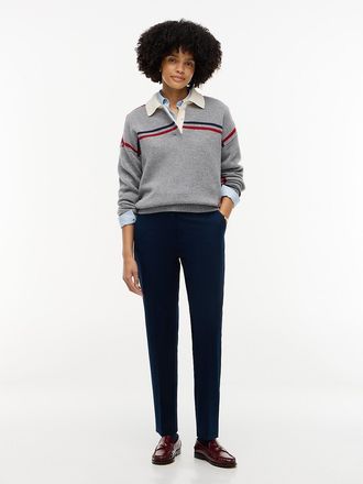 Tommy Hilfiger Womens Stretch Gabardine Slim Straight Pant - Dark Blue - 10