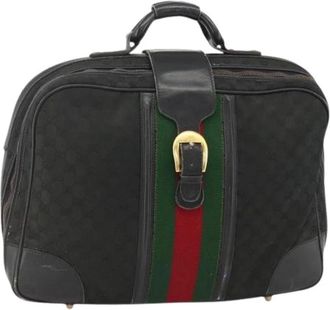 Gucci Pre-owned Reiskoffer - Dames - Vintage Weekendtas - Zwart - ONE Size - Leer - Vintage