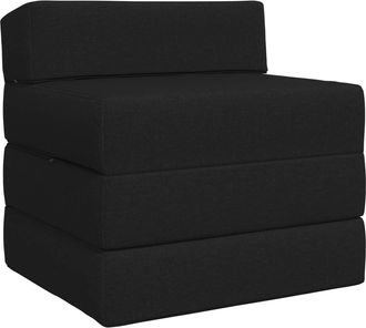 vidaXL Sof&aacute; Cama Plegable Negro 200 X 70 X 15 Cm Tela Vidaxl