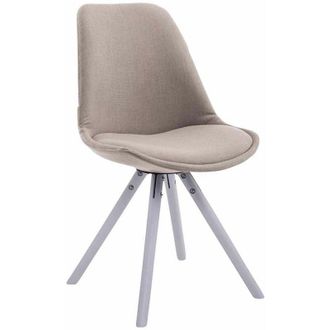 Clp Sedia Toulouse in stoffa gambe tonde Tortora bianco