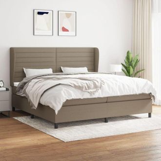 vidaXL Cama Box Spring Con Colch&oacute;n Tela Gris Taupe 200x200 Cm Vidaxl