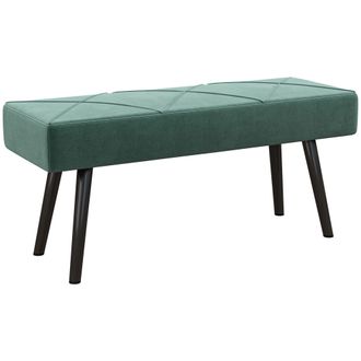 HOMCOM End of Bed Bench with X-Shape Design and Steel Legs - Upholstered Hallway Bench for Bedroom - Green | TJ Hughes Dark Grey