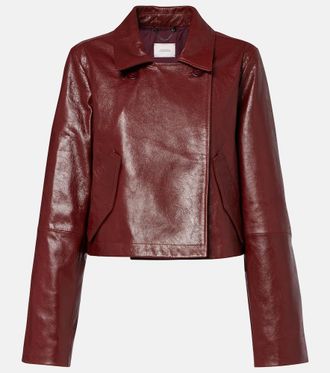 Dorothee Schumacher Broken Shine cropped leather jacket