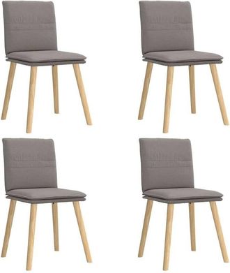 vidaXL Sillas De Comedor 4 Unidades Tela Taupe Vidaxl