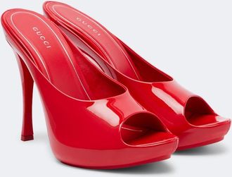 Gucci Patent leather platform mules