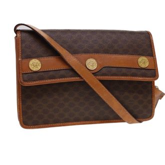 Celine Vintage Macadam Canvas Brown Canvas Backpack Bag (Pre-Owned)