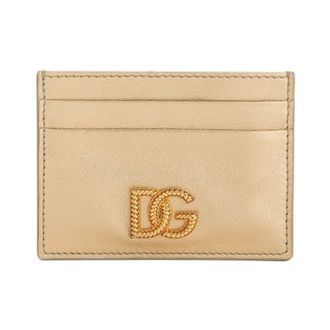 Dolce & Gabbana Laminated Calfskin Card Holder - female - Dolce & Gabbana - Wallets & Cardholders - Yellow - ONE SIZE - Accessories