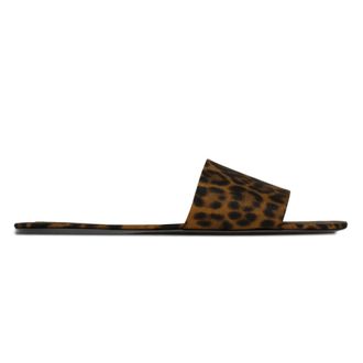 Saint Laurent Carlyle Leopard-Print Flat Sandals
