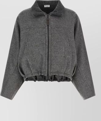Brunello Cucinelli virgin wool cropped oversized coat