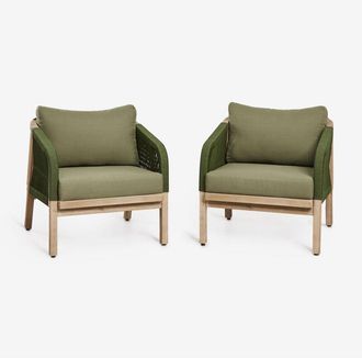 Sklum Sklum - Pack De 2 Sillones De Jard&iacute;n En Madera De Acacia Dubai