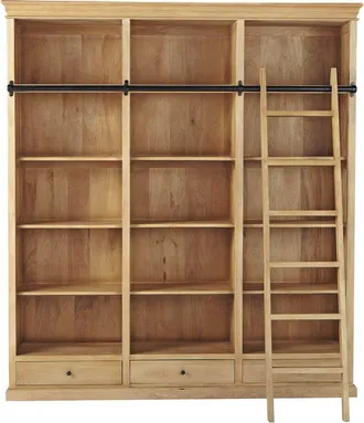 Maisons du monde Librería con 3 cajones y escalera de mango