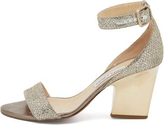 Jimmy Choo London 120mm leather heeled sandals - Gold