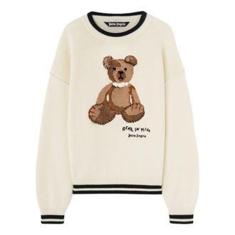 Palm Angels Bear In Mind Sweater Off White Brown PMHE007S25KNI0010360