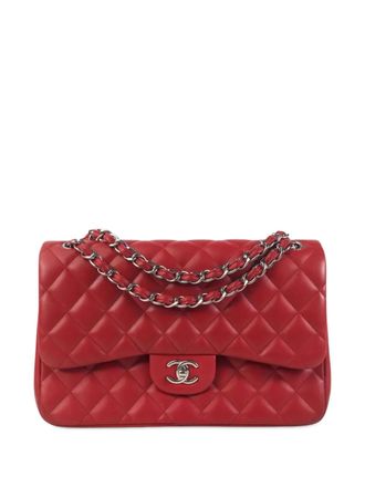 Chanel 2012-2013 Jumbo Classic Lambskin Double Flap shoulder bag - women - Lambskin - One Size - Red