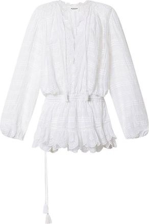 Isabel Marant Short White Dress With San Gallo Details