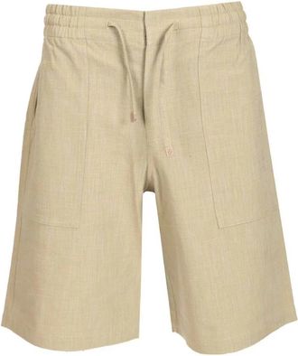 Dr&ocirc;le de Monsieur Cotton Elasticated Waist Shorts - Heren - Korte Broeken - Beige - L - Katoen - Korte Broeken