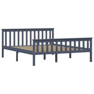 Berkfield Home Bed Frame Grey Solid Pinewood 160x200 cm