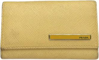 Prada Pre-owned Leren Sleutelhanger - unisex - Vintage Accessoires - Beige - ONE Size - Leer - Vintage