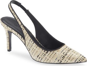Karl Lagerfeld Rosalyn Pointed Toe Slingback Pump in Natural/Black at Nordstrom Rack, Size 7.5
