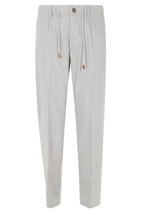 Eleventy Light Grey Jogger Pants with Elastic Waistband