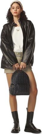 MCM Stark Side Studs Backpack in Visetos in Black at Nordstrom