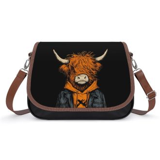 Generic Highland Cow in Hoodie Fashion Womens Crossbody Bags Novelty Handbag Shoulder Bag Purse