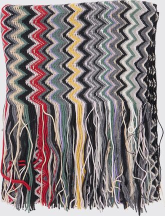 Missoni Wool and Viscose Blend Scarf with Multicolor Zig-Zag Pattern