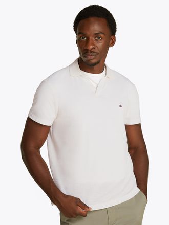 Tommy Hilfiger Poloshirt TOMMY HILFIGER SLUB OXFORD PIQUE REG POLO, Herren, Gr. XXL, weiss (ivory petal, wei&szlig;), Piqu&eacute;, Obermaterial: 100% Baumwolle, regular fit, Shi