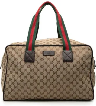 Gucci Pre-owned Gucci GG Canvas Web Duffle Bag Ladies E57RH49FXPWPY0AX