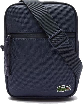 Lacoste Canvas Schoudertas voor Kinderen met Rits - Heren - Schoudertassen - Blauw - ONE Size - Polyester - Tassen