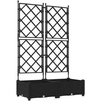 vidaXL Vidaxl - Maceta de jardín con enrejado Negro 80 x 40 x 125.5 cm pp