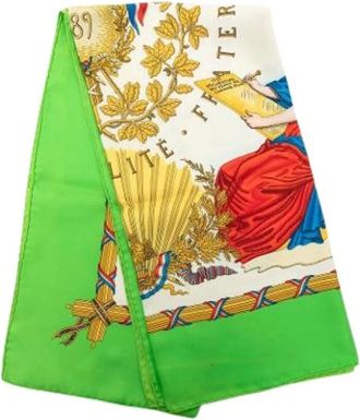 Herm&egrave;s Pre-owned Republique Francaise Liberte Egalite Fraternite 1789 Foulard - - Pre-owned - Donna - Verde - ONE SIZE