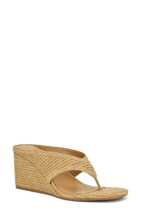 Nine West Jadde Wedge Flip Flop in Medium Natural at Nordstrom, Size 9.5