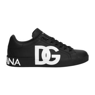 Dolce & Gabbana Sneakers, male, Black, Size: 10 1/2 US Portofino Leather Sneakers
