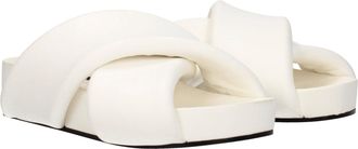 Jil Sander Womens White Leather Slippers