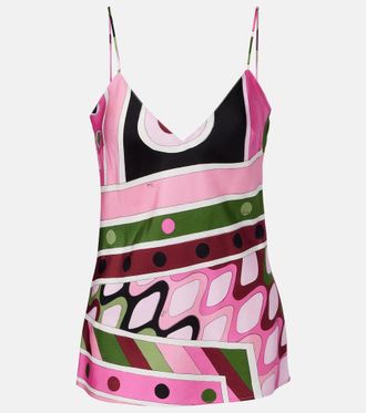 Pucci Top in raso di seta con stampa