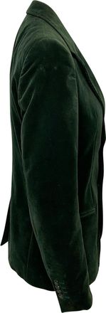 Emporio Armani Single Breasted Jacket in Green Velvet