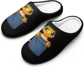 Generic Funny Leopard Gecko Lizard Mens Slippers Comfortable And Non-slip Cotton Slipper Shoe for House