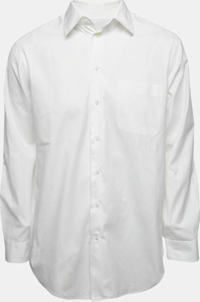 Armani White Cotton Button Front Full Sleeve Shirt