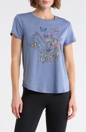 Marika Monica Graphic T-Shirt in H. Gray Blue Butterfly Bouquet at Nordstrom Rack, Size Small