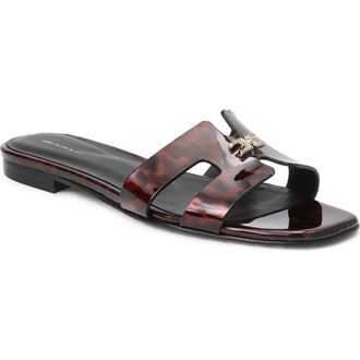 Bruno Magli Fina Slide Sandal in Tortoise Patent at Nordstrom, Size 10.5