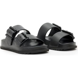 AllSaints Sian Two-Strap Sandal in Black at Nordstrom, Size 10Us