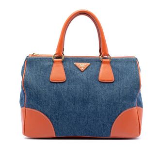 Prada Pre-owned Prada Saffiano Trimmed Denim Handbag Ladies HPHWRA7U5IVQ37Y8